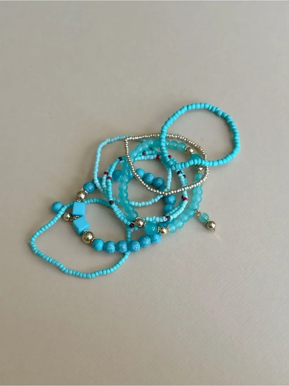 Turquoise Beaded Bracelet Set S1427